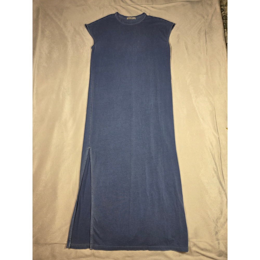 Marine Layer Womens Blue Organic Cotton Modal Slit Maxi Dress 13327 Size S